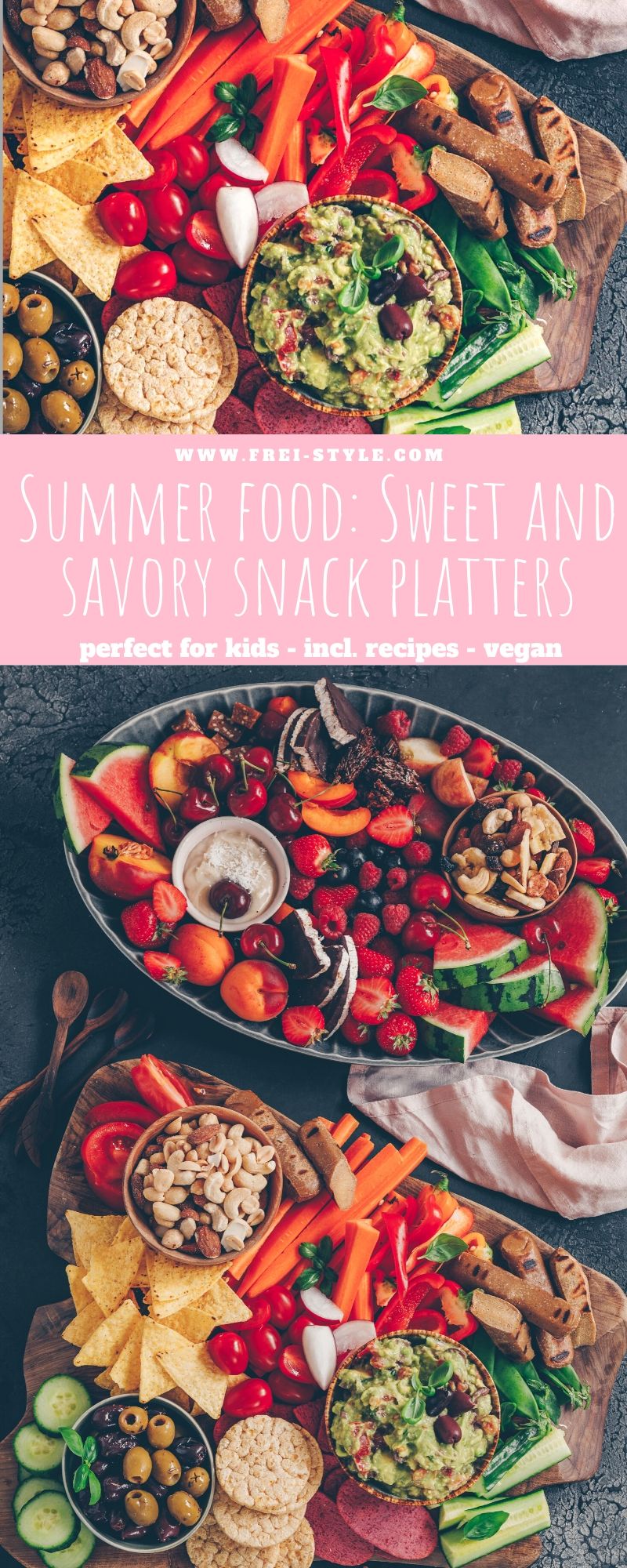 Summer food: Sweet and savory snack platters
