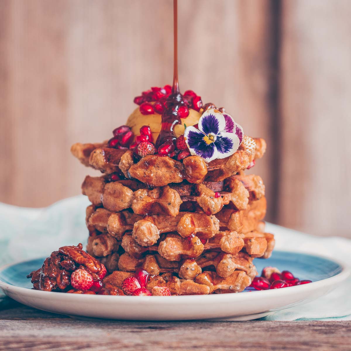 Chia apple waffles