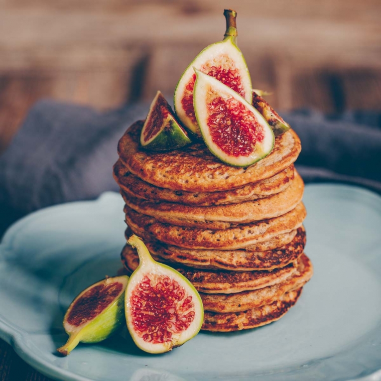 Chia Coconut Pancakes with Figs