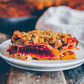 Herbst Lasagne mit Kürbis vegan