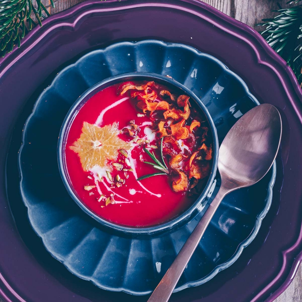 Weihnachtsmenü Teil I – Rote-Bete-Suppe mit Ingwer und Orange
