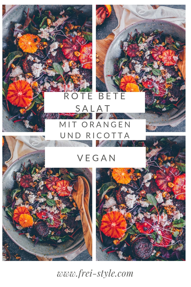 Rote Bete (Randen) Salat mit Orangen und Ricotta - vegan