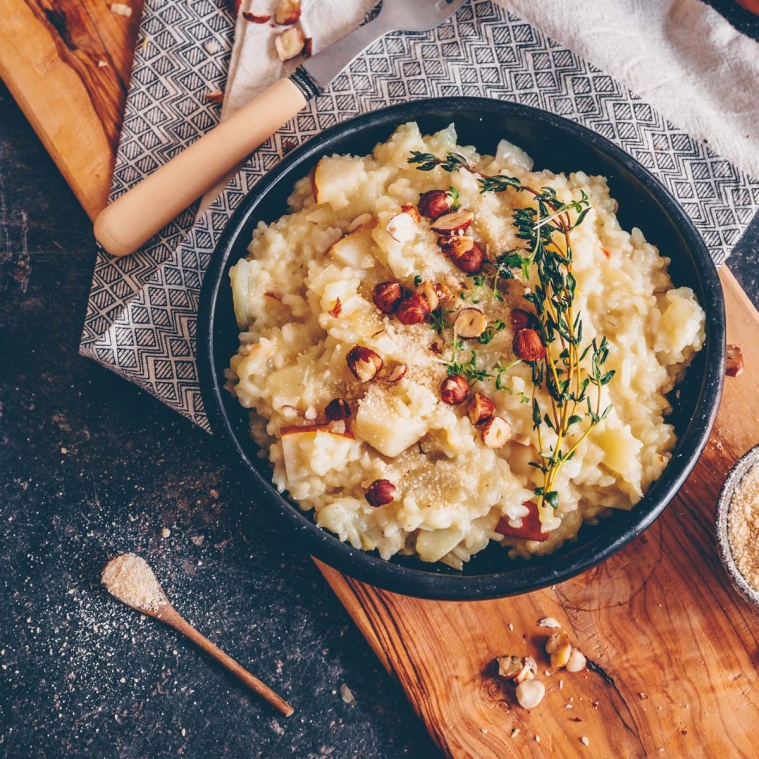 Fennel risotto with pears