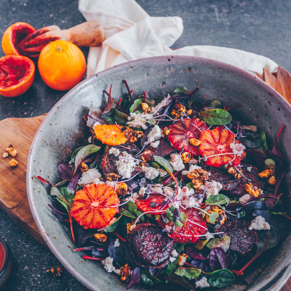 Rote Bete (Randen) Salat mit Orangen und Ricotta