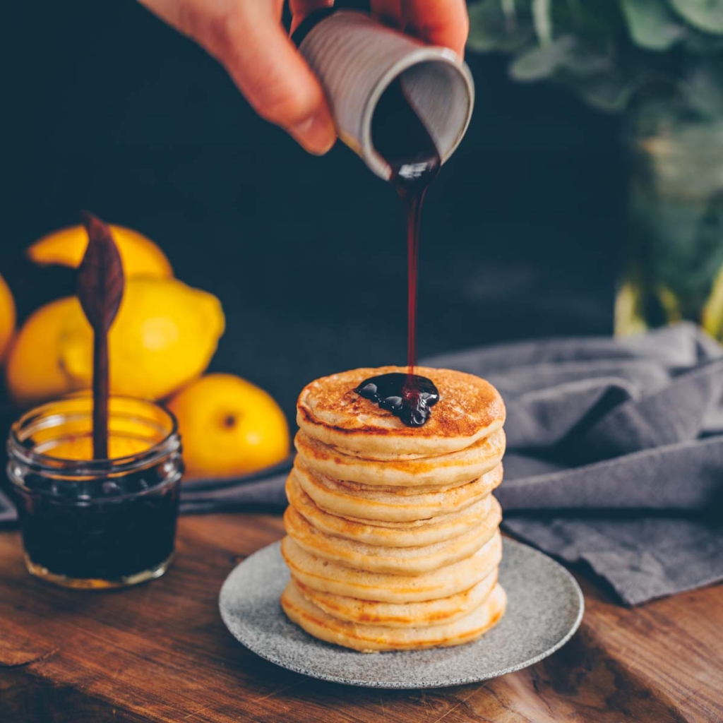 Vegane Zitronen-Ricotta Pancakes