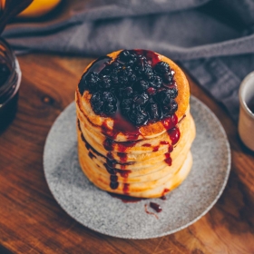 Zitronen-Ricotta Pancakes, vegan