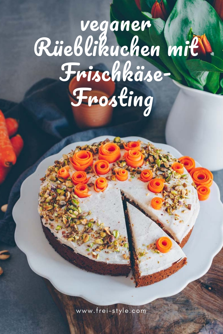 Rüeblikuchen mit Frischkäse-Frosting - vegan