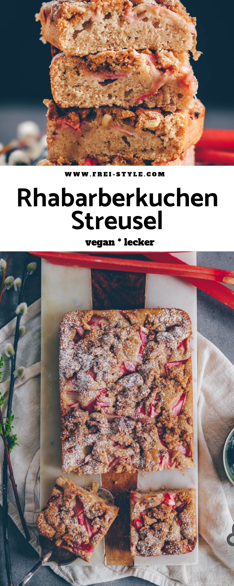 Rhabarberkuchen mit Streuseln