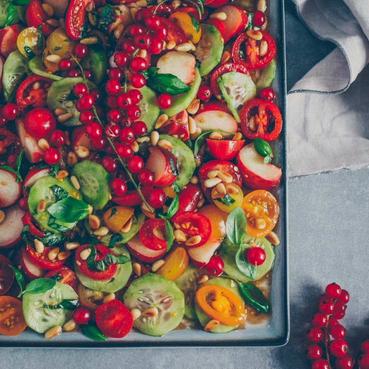 Tomato peach salad