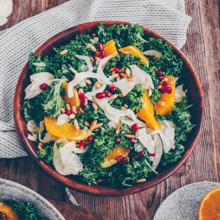 Kale salad with orange and fennel