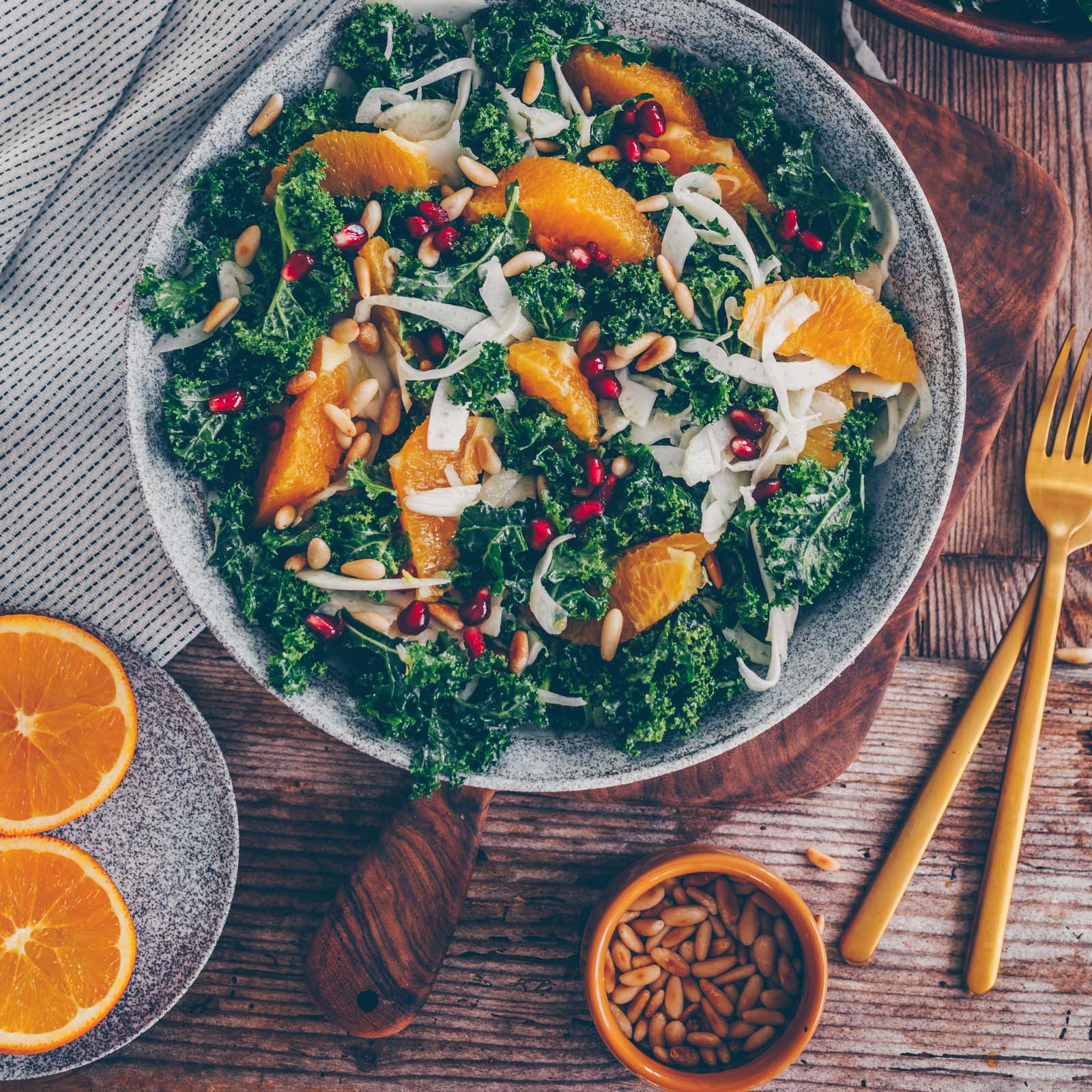 Kale Salat mit Orange und Fenchel