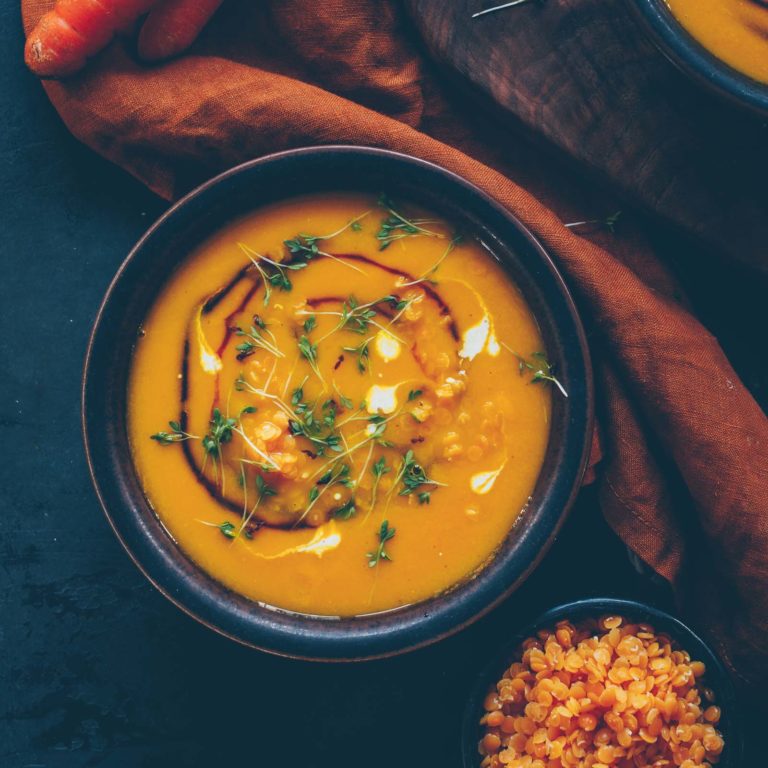 Easy carrot-lentil soup