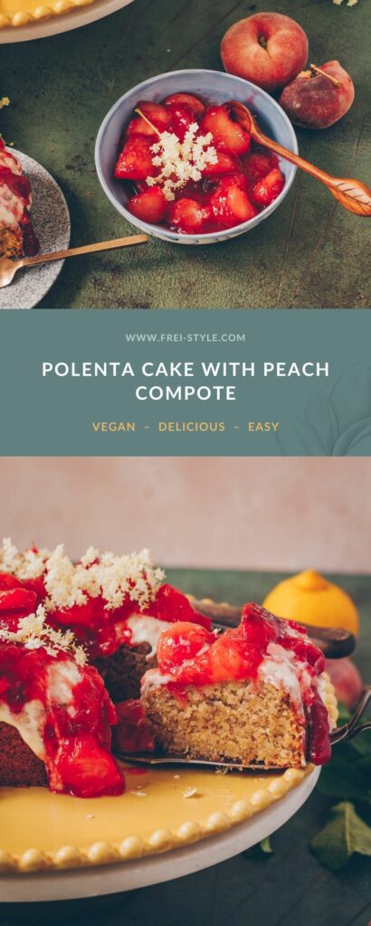 Polenta cake with Peach compote