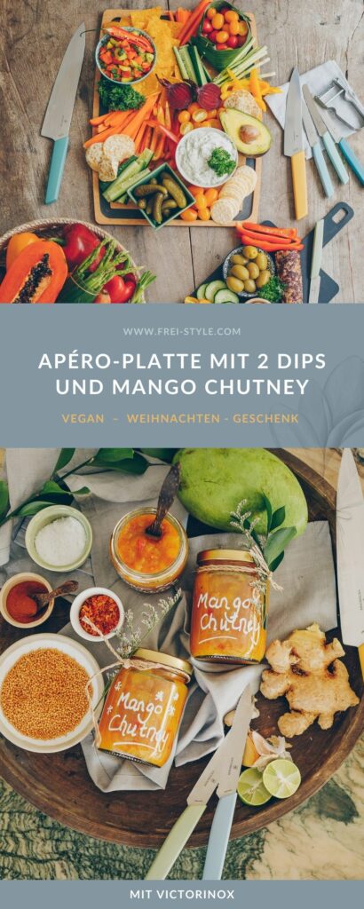 Apéro-Platte mit 2 Dips und Geschenk aus der Küche